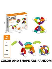Juego de varillas magnéticas divertido, juguete educativo extensible para niños, juego de ensamblaje de bloques de construcción magnéticos - Multicolor - Ver 9