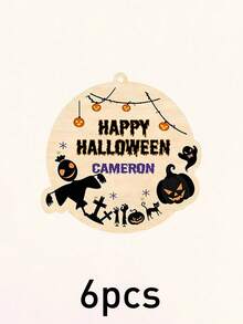 Custom Halloween Wooden Plaque, Spooky Personalized Name Door Hanger, Customized Name Wall Hanging Decor, Customizable Party Sign For Entryway, Porch, Room, Rustic Holiday Gift, Halloween Home Decor, Personalized Halloween Wooden Sign, Family, Friend - Multicolor - View 13