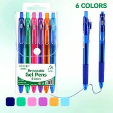 Classic Neutral Pen Set, 4/6/8/10 Colors Retractable Ballpoint Pens, 0.7mm Student Ballpoint Pens, Suitable For Manual Accounting, Hand Drawing, Note Taking, Back To School Essential Learning Stationery. - Gel Pen Set - View 12