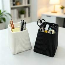 Vertical Striped Remote Control Storage Rack, Divided Desktop Organizer Box, TV & Air Conditioner Remote Control Desktop Organizer Decorative Box, Multi-Functional Home & Dorm Desktop Decor, Holiday Party Ornament - Multicolor - View 5