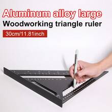 Precision Aluminum Square Ruler - Triangular Woodworking Ruler, Suitable For Woodworking, DIY, Home Decor And Design Projects, Measuring Tool, Woodworking Tool, Perfect For DIY Enthusiasts, Home Decor Tool, Lightweight Ruler - A - View 3
