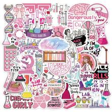 50Pcs Pink Lab Stickers Funny Science Stickers Aesthetics Scrapbook Stickers Pack Chemistry Stickers Biology Stickers Vinyl Waterproof Stickers For Water Bottle,Computer,Laptop,Phone,Luggage,Notebook,Fridge - Multicolor - View 9
