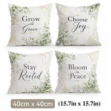 4pcs/1pc Eucalyptus Inspirational Text Pattern Pillow Case Without Insert, Single-Sided Printed Pillow Case, Suitable For Living Room Bedroom Home Decor, All Season Pillow Case - Multicolor - View 12