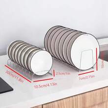 1pc Kitchen Dish Drainer Rack, Plate Storage Tray, Pot Lid Organizer, Home Kitchen Utensil Storage Tool - Multicolor - View 2