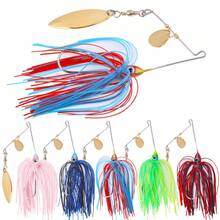 Hengjia 1pc 11g Fishing Spinner Lure, Metal Spoon-Shaped Lead Head Rotating Spinner Bait, Swimming Lure For Bass - Multicolor - View 1
