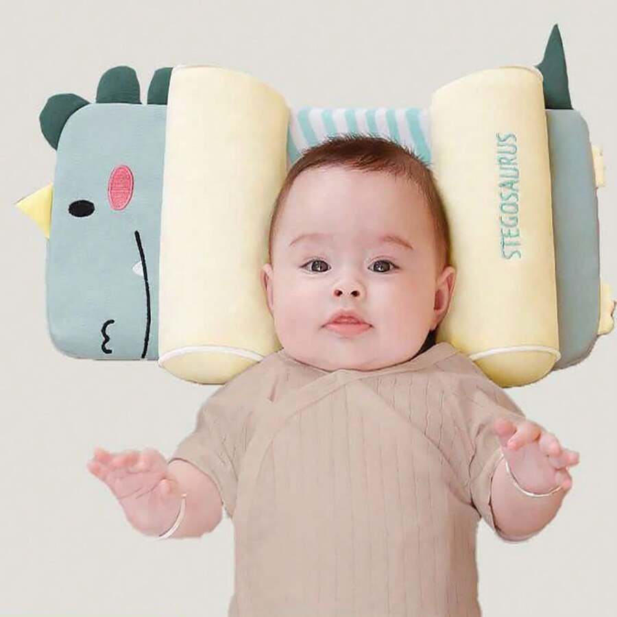 1pc Baby Cartoon Buckwheat Pillow, Dinosaur And Rabbit Pattern, Newborn Anti-Flat Head Pillow, Newborn Anti-Collision All-Season Universal, Preschool Infant Pillow - 1pcs - View 1