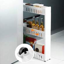 Double-Door PP Bathroom Storage Shelf – Bathroom Storage – Slim And Tall Type – Space-Saving – Easy To Install – Waterproof And Stable – White – 17 X 15 X 78 Cm - White - View 1