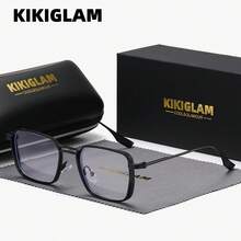 KIKIGLAM Unisex Bookish Superior Craftsmanship Literary Full Frame Exquisite Elegant Square Plano Glasses - Multicolor - View 1