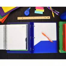 Plastic 2 Pocket Folders With Pockets & Prongs, Red Blue Green 3 Pack | Letter Size, 9-3/4 X 11-1/2 In. Holds 180 Sheets: 80 On The Fastener And 50 Per Pocket. Inside Slot Fits A Business Card. - Multiple Styles - View 4