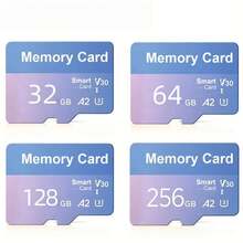 1pc Memory Card 256GB/128GB/64GB/32GB, Small Capacity TF Flash Card, Suitable For Tablet/Camera/Phone/Laptop/Desktop/Car Audio/Game Console/Audio Device - Securely Store Your Files - Blue-purple - View 1