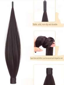 Magic Wand Bun Hair Extension For Women, Self-Wrapping Magic Wand Flower Bun Styling Hair Piece, Invisible Seamless Ponytail Hair Volume Enhancer, Fluffy Hair Accessory - Coffee Brown - View 4