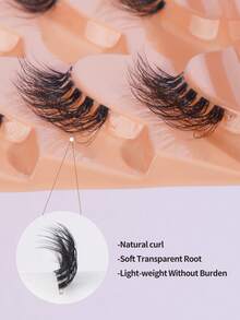 MAANGE 14 Pairs/Box Smooth Half-Length False Eyelashes, Soft And Lightweight, 3D Faux Mink Material, Create Natural Makeup Effect, Reusable, Suitable For Daily Makeup, Fresh Girly Style, Strip False Eyelashes, False Eyelashes (Or 5 Pairs Half Eyelashes) - Black - View 4