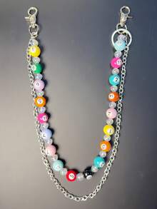 1 pieza Cadena de cintura de estilo punk para hombres de color mixto, cadena de pantalones, cadena de cintura minimalista de hip hop Ins, adecuada para decorar llaveros, carteras, bolsos, envío de secuencia de colores aleatorios - Multicolor 2 - Ver 8