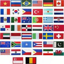 1pc 8*5cm World Flags Embroidered Patch (Suitable For Americas, Europe, Asia And More Countries) National Flag Embroidery Fabric Patch Hot Melt Glue Morale Badge Patch - Multicolor - View 1