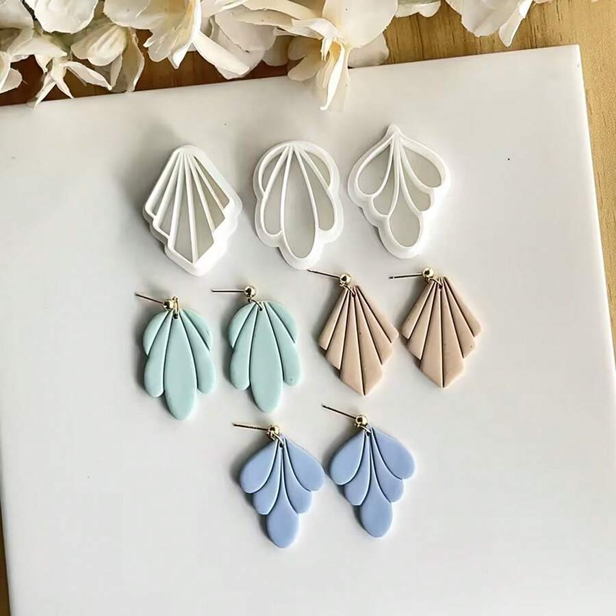 1pc/3pcs Basic Geometric Shape DIY Polymer Clay Earring Mold Set ...