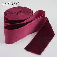 2/5/10/25 Yards Burgundy Velvet Ribbon Christmas Tree, Multiple Sizes 1 Inch | Velvet Christmas Ribbon For Gift Wrapping, Bows, Wreaths, Holiday Crafts (2/5 Yards No Spool, 10/25 Yards With Spool For Easy Storage) - Flocked Ribbon - View 19