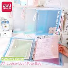 Zipper Loose Leaf File Bag With 3 Ring , Soft PVC Binder, Single Piece Or With Colorful Pockets Set - Large Capacity Cute Folder For School, Office & Home Use​ - Sets - View 2