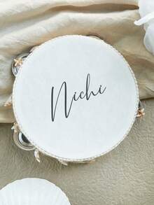 Custom Name 6 Inch Boho Wedding Tambourine Hand Held With Single Row Metal Jingles Starfish And Seashell Woven Decor Musical Rhythm Percussion Instrument Gift For Beach Wedding Bridal Shower Reception Party Dancing (Drumstick Not Included) - Beige - View 12