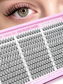 MENGJIESHANGPIN 300pcs Natural Style False Eyelashes Set 10-18mm Single Cluster Dense Realistic Curling With Glue Tweezers Remover Liquid Tool Kit - Black - View 9