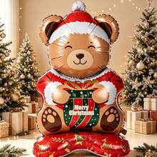 1pc 150cm Oversized Cute Christmas Cartoon Bear Balloon, Suitable For Christmas Party Decoration - View 4