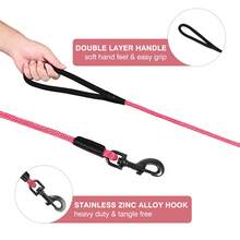 1pc Heavy Duty Dog Leash Nylon Long Lead Obedience Recall Training Check Cord Lead 15ft 30ft 50ft Long Rope Leash Great For Training Play Camping Backyard And Swimming - Rose Red - View 4