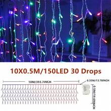 Battery Box Christmas Icicle Lights - LED String Lights With 8 Modes, Perfect For Outdoor Holiday Decor, Garden, Patio And Halloween, Christmas Decoration, Suitable For Christmas, Wedding, Bar, Cafe Salon And Store Display - Battery-powered Fairy Lights - View 13