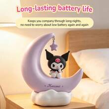 MINISO X Sanrio Officially Licensed Cinnamoroll Kuromi LED Starry Night Light, USB-C Rechargeable, 3 Lighting Modes, Portable Dimmable Bedside LED Lamp, Cute Gift For Boys And Girls, Room Decor - Kuromi-purple - View 3