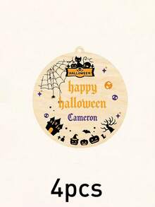 Custom Halloween Wooden Plaque, Spooky Personalized Name Door Hanger, Customized Name Wall Hanging Decor, Customizable Party Sign For Entryway, Porch, Room, Rustic Holiday Gift, Halloween Home Decor, Personalized Halloween Wooden Sign, Family, Friend - Multicolor - View 15