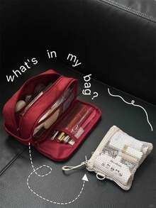 1 Double-Layer Large Capacity Pencil Case - Portable Travel Cosmetic Storage Bag, Multi-Compartment Interior, High-Value Pencil Stationery Storage Box, Back To School Essential, Handheld Pencil Bag, New Niche With Unique Design, Minimalist Stationery Supplies - Double-layer Pencil Case - View 5