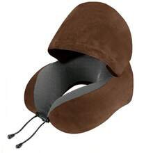 Elevated Solid Color Hooded U-Shaped Pillow Comfortable Nap Pillow Polyester Material Premium Polyester Fiber U-Shaped Neck Pillow Adjustable Elastic Drawstring U-Shaped Pillow Neck Pillow Driving Airplane High-Speed Rail Train Self-Driving Travel Pillow Hat Pillow Office Nap Pillow U-Shaped Pillow - A - View 11