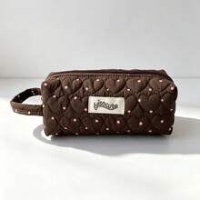 Unique Heart Polka Dot Handheld Pencil Case, Portable Minimalist Stationery Bag With Large Capacity Design, Suitable For Students To Store Various Learning Supplies And Small Items, Easy To Organize And Maintain For Daily Use And Office Desk Clutter - A - View 14