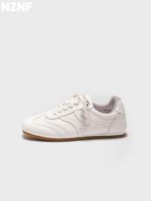 NZNF Premium Flat German Training Shoes Women's New Autumn Versatile Sneakers To Match Skirts - Apricot - View 3