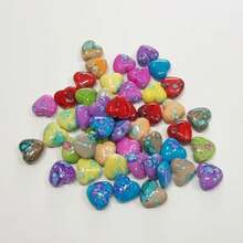 100/300/500pcs Acrylic Random Mixed Color Heart Beads Loose Beads For DIY Handmade Bracelets, Necklaces, Keychains, Bag Charms, Pen Caps Decoration And Other Accessories - Multicolor - View 4