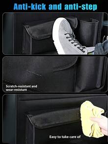 1pc Modern Minimalist Oxford Fabric Rectangular Hanging Car Organizer Bag, With Mesh Pockets And Adjustable Shoulder Strap Decoration, Multi-Compartment Storage And Back Seat Organizer Function, Suitable For Family Car - Multicolor - View 7