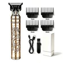 KIKIDO Men's Vintage Dragon Engraved Hair Clipper, USB Rechargeable T-Blade Electric Trimmer, Professional Barber Beard And Contour Trimmer, With 4 Guide Combs, Father's Day Gift Men's Beard Clipper, Vintage Engraved Dragon Electric Hair Clipper, 1/2 - View 7