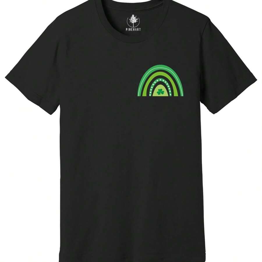 Pocket Rainbow Shamrock St Patricks Day T-Shirt, St Patricks Tee, Shamrock Tee - 款式 - 查看 1