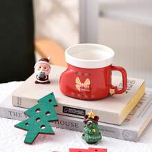 1pc/5pcs 300ml Ceramic Mug, Christmas Boot Shape With Reindeer Print, Suitable For Home Use, Holiday Decoration And Christmas Gift - Multi-color - Christmas Stocking Mug - View 11