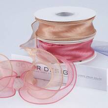 1 Roll 400CM*4CM Gift Wrapping Ribbon Satin Ribbon Handmade Bow Ribbon Floral Mesh Tulle Ribbon Romantic - View 2