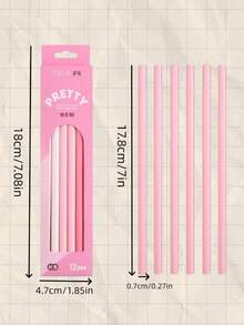 12pcs Macaron Gradient Color HB/2B Pencil Set, 12pcs/Box, Coated Wooden, Smooth Writing, Cute Macaron Color Scheme, Suitable For Students Sketching And Journaling, Back To School Essential Pencil Stationery, New Year Birthday Holiday Party Gift Choice - Multicolor - View 4