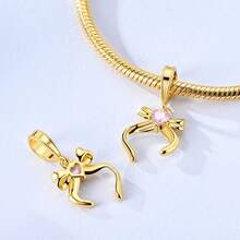 1Pc Simple Princess‑Vibe Bow Charm Pendant, 3 Colors To Choose, For Handmade Bracelet Necklace Keychain DIY Jewelry, Gift For Family Friends Lover - AC1001 - View 4