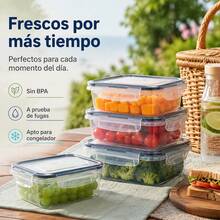 Set Of 12 PP Plastic Lunch Boxes With Non-Slip, Airtight Lids | Versatile Kitchen Accessories, Microwave And Refrigerator. Ideal As Lunch Boxes For Women Or Men, And As Christmas Or Back-To-School Gifts. - 彩色 - 查看 6