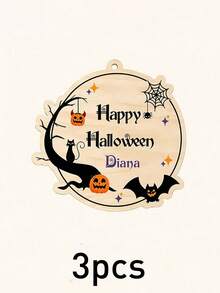 Custom Halloween Wooden Plaque, Spooky Personalized Name Door Hanger, Customized Name Wall Hanging Decor, Customizable Party Sign For Entryway, Porch, Room, Rustic Holiday Gift, Halloween Home Decor, Personalized Halloween Wooden Sign, Family, Friend - Multicolor - View 11