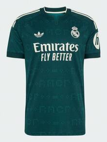 Adidas Men's REAL A JSY Short Sleeve Knit Collarless T-Shirt TJZ7205 - Dark Green - View 2