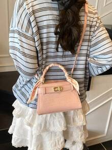 Fashionable Versatile Color-Block Women's Casual Tote Bag - Pink - View 3