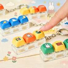 (Random 1pc) Officially Licensed Miffy Keychain, Cute Rabbit Bag Charm, Colorful Button Shaped Pendant, Kawaii Cartoon Accessory, Suitable For Backpacks, Handbags, Keys And Phones, Miffy Fan Collectible Gift - Multicolor - View 3