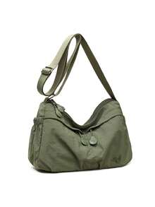 1pc Solid Color Fashion Minimalist Nylon Fabric Zipper Closure Lightweight Versatile Daily Mini Crossbody Shoulder Bag For Men, Suitable For Daily Commute, Shopping, Cycling - Multicolor - View 12