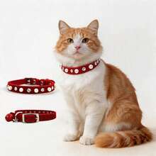 Pet Collar Small Dog Cat Accessory Pearl Rhinestone Adjustable Necklace With Bell Neck Collar Multiple Colors Available - Multicolor - View 4