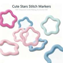 1-100PCS Cute Stars-Shaped Metal Stitch Markers Crochet Markers Ring Multicolor Crochet Locking Markers For Knitting And Crocheting (Multicolor) - Powder Blue - View 2