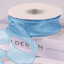 1 Roll 400CM*4CM Gift Wrapping Ribbon Satin Ribbon Handmade Bow Ribbon Floral Mesh Tulle Ribbon Romantic - View 11