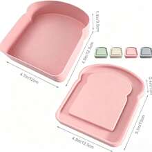 Sandwich Box, Bento Box, Food Storage Container With Toast-Shaped Lid, Microwave And Dishwasher . Reusable Sandwich Box With Lid, Suitable For Home Or Adult Use, Kitchen Utensil - Multicolor - View 7